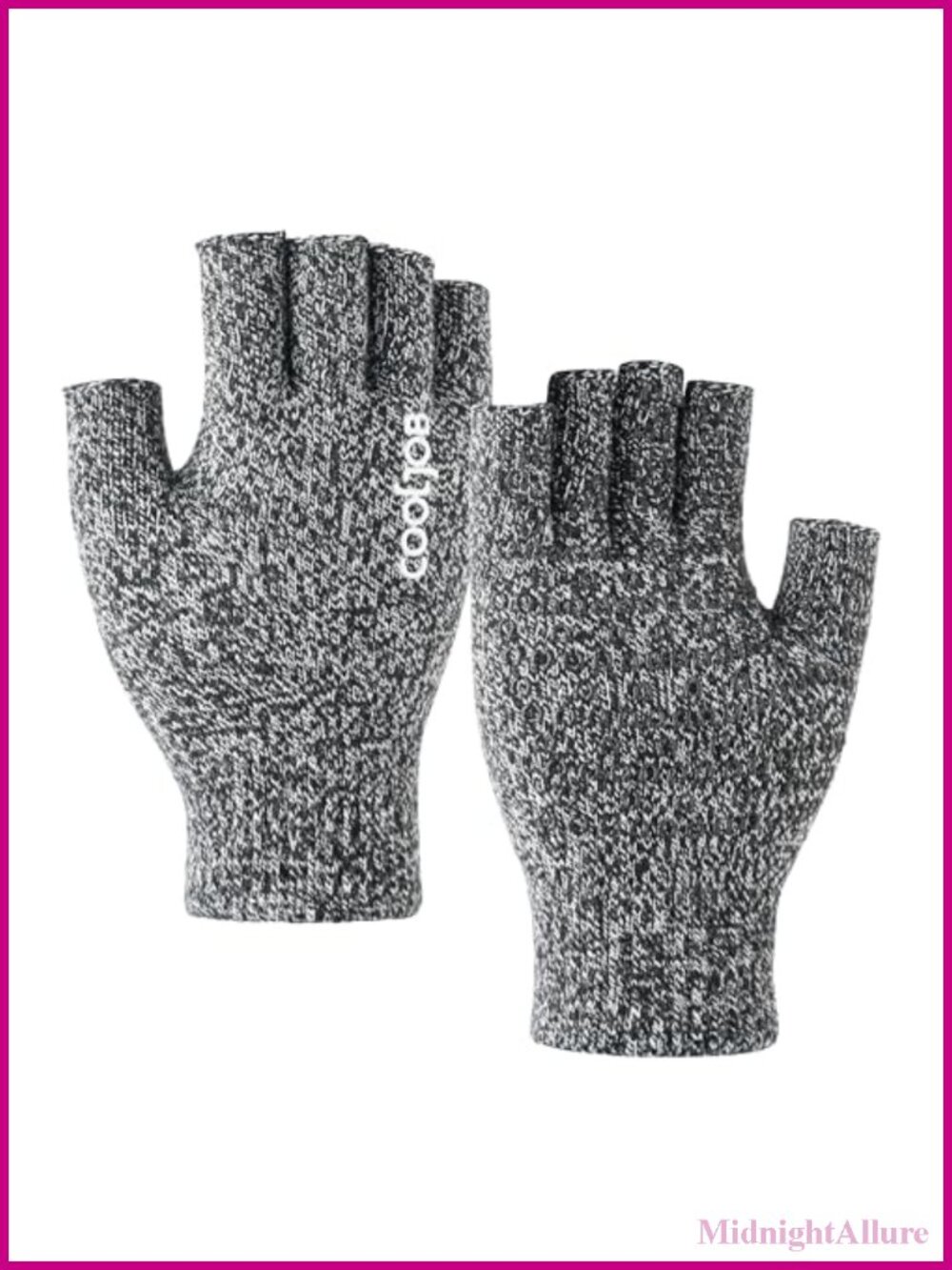 Warm Knit Fingerless Gloves Silicone Grip Half Finger Winter